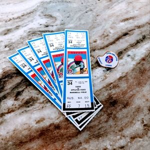Rockford Expos Midwest League Vintage Lapel Pin w/ Collectible Game Tickets
